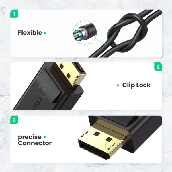 Адаптер UGREEN MM137 DisplayPort to HDMI Female Converter 4K*2K@30Hz Black (40363)
